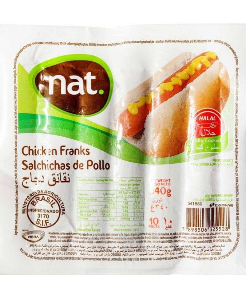 Salchichas de pollo 340gr NAT | Mallhabana Salchichas de pollo 340gr NAT | Mallhabana