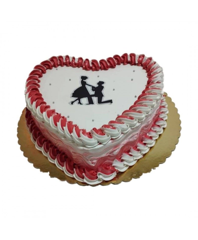 Cake corazón con imagen de enamorado | MallHabana