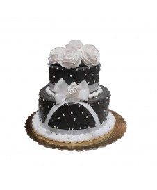 Cake blanco y negro 25 comensales | MallHabana