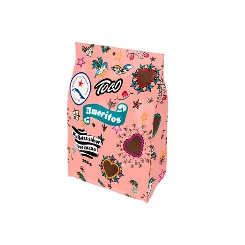 Galletas Amoritos sabor coco-cacao 225gr - TOCO  | MallHabana