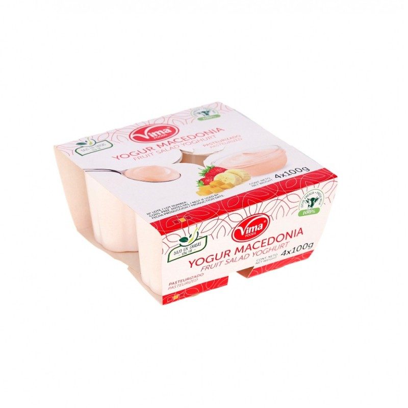 Yogurt de macedonia de frutas 4x100gr | Envíos a Cuba