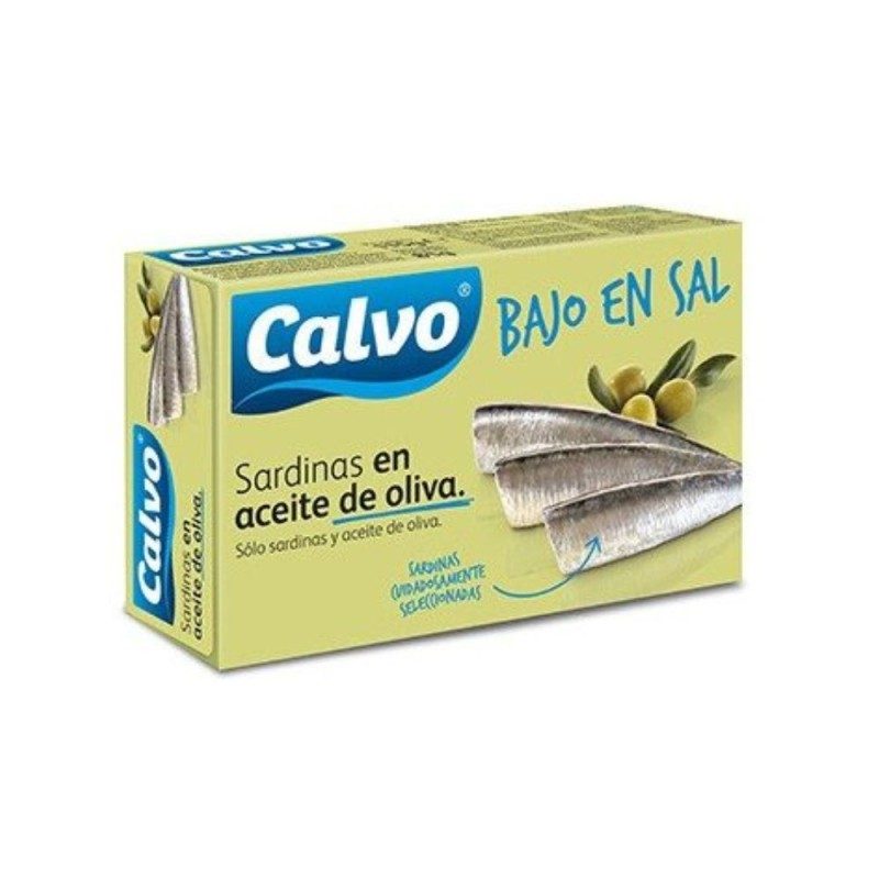 Sardinas en aceite de oliva bajo en sal 120g CALVO | MallHabana Sardinas en aceite de oliva bajo en sal 120g CALVO | MallHabana