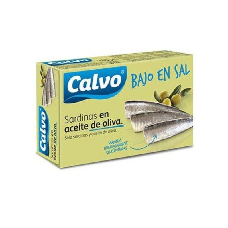 Sardinillas en aceite de oliva bajo en sal 85g CALVO | MallHabana