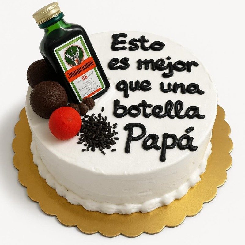 Cake con mini botella de papà (para 6 persona) | Envíos a Cuba Mallhabana Cake con mini botella de papà (para 6 persona) | Envíos a Cuba Mallhabana