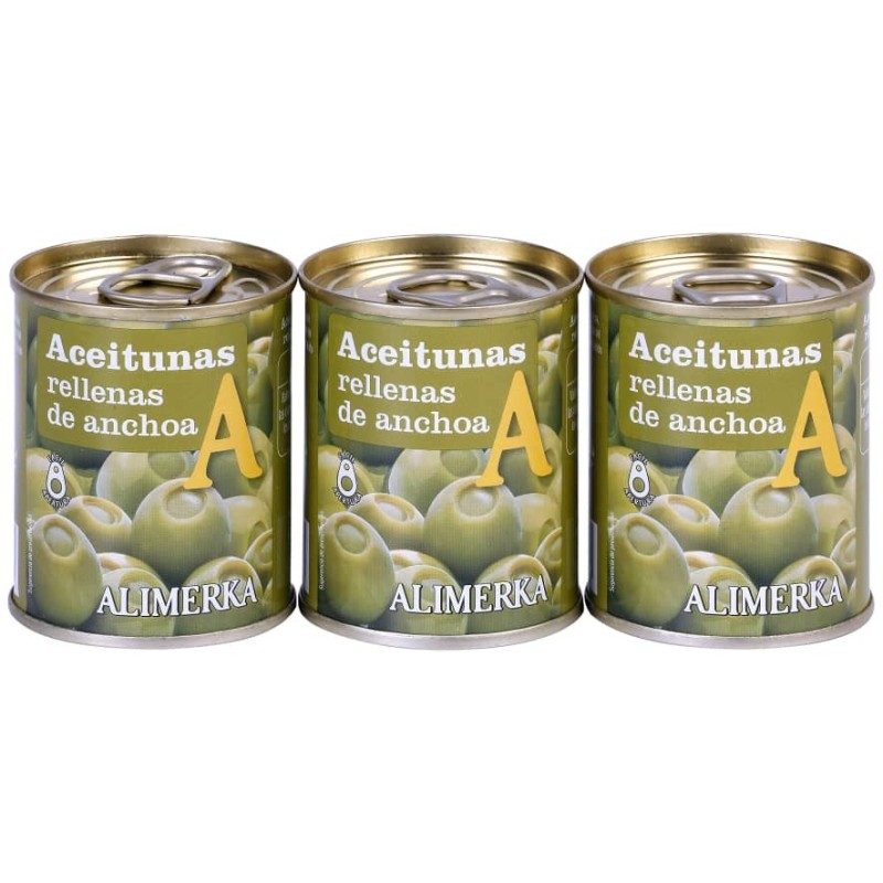 Aceitunas rellena anchoa 3x120g | MallHabana Cuba