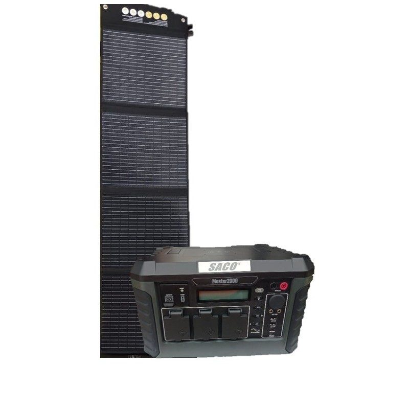 Estación de energía portatil 2000w con panel solar plegable 120w  |Envíos a Cuba MallHabana