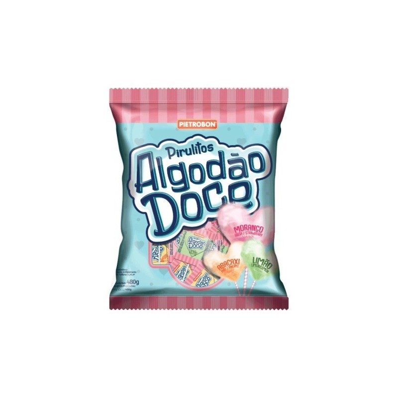 Chupa chupa planos surtidos algodón de azúcar Pietrobon 480gr | MallHabana envíos Cuba